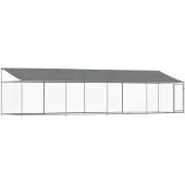 vidaXL Hundezwinger mit Dach und Tür Grau 8x2x2 m Verzinkter Stahl