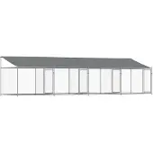 vidaXL Hundezwinger mit Dach und Türen Grau 8x2x2 m Verzinkter Stahl