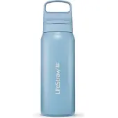 LifeStraw Go Icelandic Blue GOST-650ML-ICE Stainless Steel, Wasserflasche mit 2-Stage Filter, 650 ml