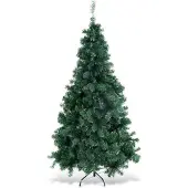 Costway 180cm Künstlicher Weihnachtsbaum, Tannenbaum mit 650 Spitzen PVC Nadeln Metallständer&Klappsystem, Christbaum, Kunstbaum Weihnachten, Grün