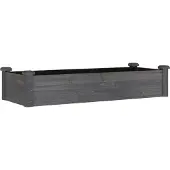 vidaXL Hochbeet mit Einsatz Grau 120x45x25 cm Massivholz Tanne