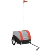 vidaXL Fahrradanhänger Schwarz und Orange 30 kg Eisen