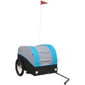 vidaXL Fahrradanhänger Schwarz und Blau 45 kg Eisen