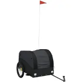 vidaXL Fahrradanhänger Schwarz 45 kg Eisen