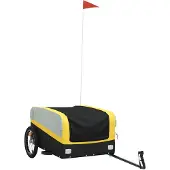 vidaXL Fahrradanhänger Schwarz und Gelb 45 kg Eisen