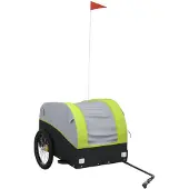 vidaXL Fahrradanhänger Schwarz und Grün 45 kg Eisen