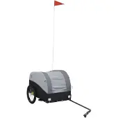vidaXL Fahrradanhänger Schwarz und Grau 30 kg Eisen