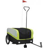 vidaXL Fahrradanhänger Schwarz und Grün 45 kg Eisen