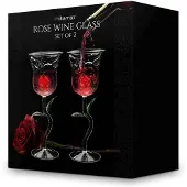 Mikamax Rose Weinglas romantisches Valentinstag Geschenk für Weintrinker im 2er-Set