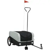 vidaXL Fahrradanhänger Schwarz und Grau 45 kg Eisen