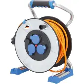 As Schwabe IronCoat Kabeltrommel Außen 50m Verlängerung H07BQ-F 3G1,5 3 Steckdosen 1x USB