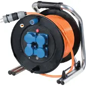 As Schwabe Kabeltrommel Außen 50m Verlängerungskabel H07BQ-F 3G1.5 Kabel 4 Steckdosen IP54