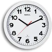 MAUL Wanduhr MAULstep Ø 30 x 5 cm funkgesteuert Kunststoff 1 x AA (1.5 V) weiß