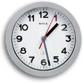 MAUL Wanduhr MAULstep Ø 20 x 4.4 cm funkgesteuert Kunststoff 1 x AA (1.5 V) silber
