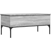 vidaXL Couchtisch Grau Sonoma 100x50x45 cm Holzwerkstoff und Metall