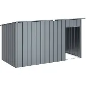 vidaXL Hundehütte mit Dach Anthrazit 196x91x110 cm Verzinkter Stahl