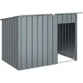 vidaXL Hundehütte mit Dach Anthrazit 153x91x110 cm Verzinkter Stahl