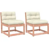 vidaXL Gartensofas mit Kissen 2 Stk. Massivholz Douglasie