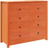 vidaXL Beistellschrank Wachsbraun 100x40x90 cm Massivholz Kiefer