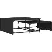 vidaXL Satztische 2 Stk. Schwarz Holzwerkstoff und Metall