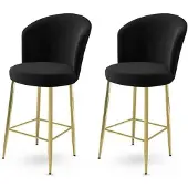Skye Decor , Alte - Black, Gold, Barhocker-Set (2-teilig), 100 % METALL, Schwarz, 46 x 40 x 102 cm