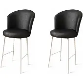 Skye Decor | 2er-Set Barhocker Uras Schwarz Kunstleder 46x107x40 cm | NADUVI