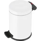 Hailo Tret-Kosmetikeimer Solid S 4l Ø18cm weiß, 4 l, Rund, Stahl, Weiß, Kunststoff, Terrasse