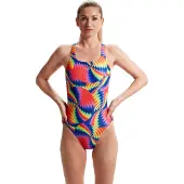 Speedo Allover Digital Leaderback Badeanzug