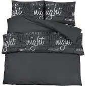 vidaXL Bettwäsche-Set Schwarz 155x220 cm Baumwolle