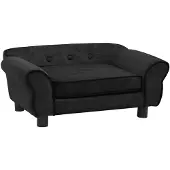vidaXL Hundesofa Schwarz 72x45x30 cm Plüsch