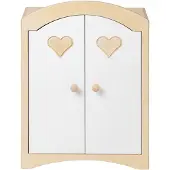 Van Dijk Toys Holzspielzeug Puppengarderobe - Natur mit weiß (Kita-Qualität)