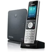 Yealink W60P, IP-Telefon, Schwarz, Silber, Kabelloses Mobilteil, Tisch/Wand, 50 m, 300 m