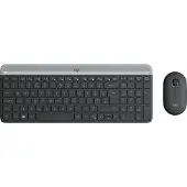 Logitech Slim MK470, Volle Größe (100%), Kabellos, RF Wireless, AZERTY, Graphit, Maus enthalten