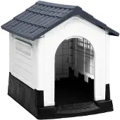 vidaXL Hundehütte Grau 57x68x66 cm Polypropylen