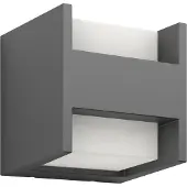 Philips Arbour Wandleuchte, 3,8 W, Wandbeleuchtung für den Außenbereich, Anthrazit, Metall, IP44, Terrasse, Garten, II