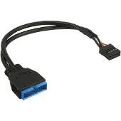 InLine USB 2.0 zu 3.0 Adapterk. int., USB 2.0 Mainb./USB 3.0 int., 0,15m, 0,15 m, USB 2.0, Schwarz