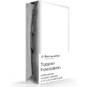 Romanette Topper Spannbettlaken Weiß (Baumwolle)-160 x 220 cm