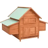 vidaXL Hühnerstall 150x96x110 cm Massivholz Tanne