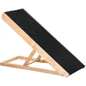 PawHut Paws Dog walking board Hundeleiter verstellbare Hunderampe Kiefer schwarz + Naturholz