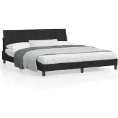 vidaXL Bettgestell ohne Matratze "Hanko" Schwarz 180x200 cm Samt