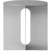 Audo Copenhagen - Androgyne Beistelltisch Base, Ø 40 cm, Stahl gebürstet