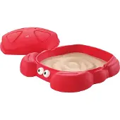 Step2 Crabbie Sandkasten mit Deckel und Sitzbank | Plastik Sand Kasten mit Abdeckung für Kinder in Form einer Krabbe