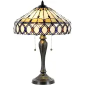 Clayre & Eef Tiffany Tischlampe Ø 40x58 cm Beige Braun Glas