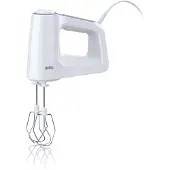 Braun Handmixer "MultiMix 3 HM 3100 WH - 500 W, 5 Geschwindigkeiten + Turbo" 500 W Vertiklae Motorausrichtung für weniger Kraftaufwand