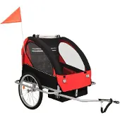 vidaXL 2-in-1 Fahrradanhänger und Kinderwagen Schwarz und Rot