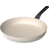 Berghoff Leo Bratpfanne, 32 cm, rund, induktion, recyceltes Aluminium, keramische Antihaftbeschichtung, PFAS-frei, weiße Ausführung, Antirutschgriff