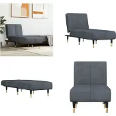 vidaXL Chaiselongue Dunkelgrau Samt