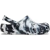 Crocs Weiß und schwarz Kinder gemusterten Hausschuhe Classic Marbled Clog - 34-35