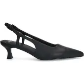 Manfield Schwarze Slingbackpumps aus Leder | Größe 39