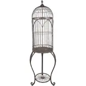Clayre & Eef Vogelkäfig Dekoration Ø 52x187 cm Braun Metall